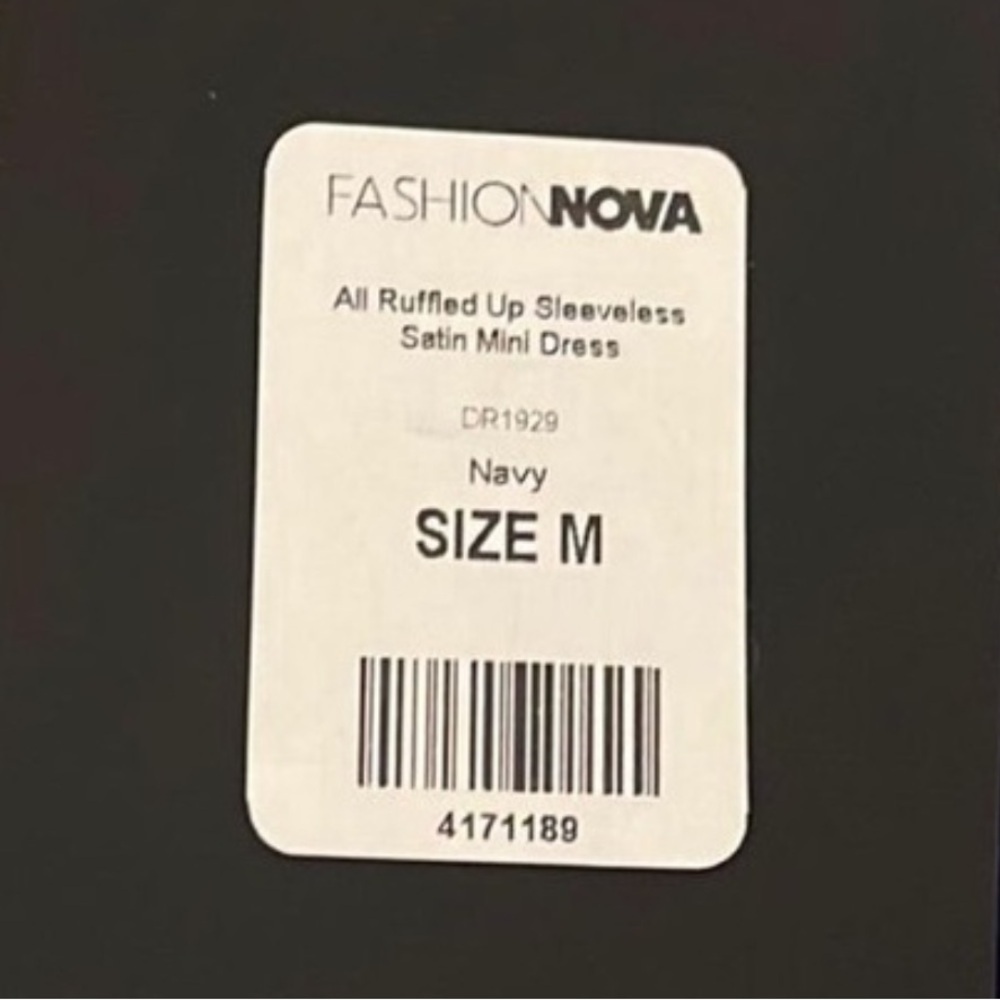 Fashion Nova All Ruffled Up Low V Sleeveless Mini Dress-Navy Medium NWT - Picture 10 of 10